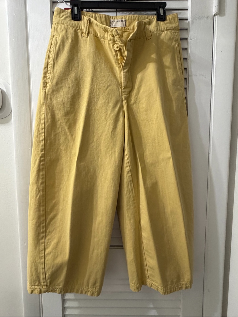 We The Free Wide-Leg Flare Jeans in Pale Yellow size6